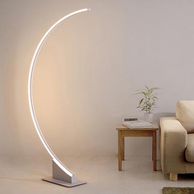 China Modern Home Bedroom Decoration Remote Control Dimmable Led Modern Corner Floor Lamps With Standing Table Light for sale