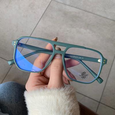 China High quality anti-blue light PC glasses. 2022 New Style Retro Prescription Eye Frame Double Bridge Frame Anti-blue Glasses Eyeglasses Frame for sale