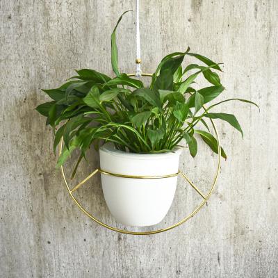 China Fashionable Indoor Outdoor Ceramic Wall Mounted Garden Flower Europe Wholesale Hanging Pot Planter for sale