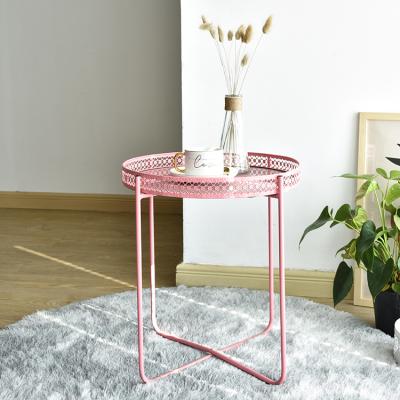 China New Type Modern Iron Furniture Foldable End Table Sofa Side Table Foldable Selling Pit Table for sale