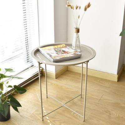 China Iron Modern Side Nordic Decor Storage Table Coffee Table Tray Furniture Living Room Coffee Foldable Table for sale