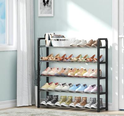 China (Other) High Quality Adjustable Space Saving Shoe Storage 5 Tier Metal Shoe Racks For Home for sale