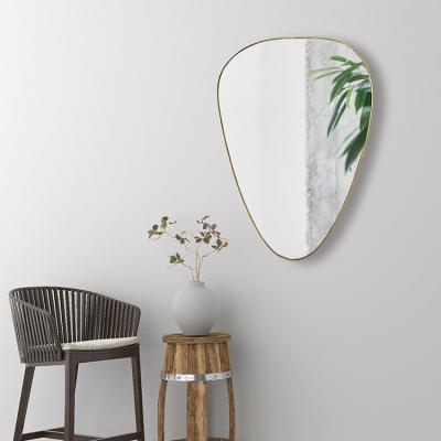 China Home Decor Wall Mirror Fashion Living Room Metal Wall Mirror Decorations Modern Classic Easy Clean Wall Mirror for sale