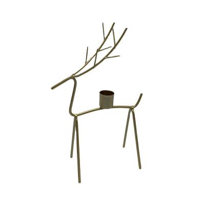 China Low Cost Deer Shape Nordic Gold Candle Holder Metal Home Decoration Candle Holder for sale