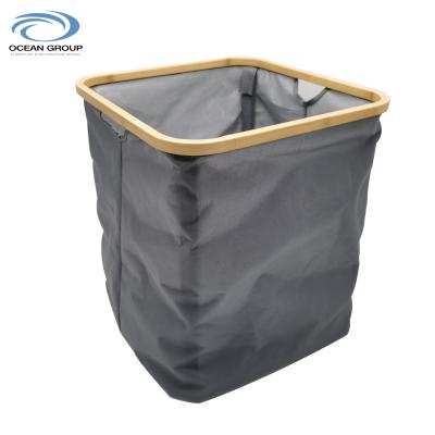 China New Type Foldable Canvas Laundry Basket Laundry Hamper Low Price Foldable Bamboo Hamper for sale