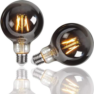 China Warehouse G95 Filament Light Bulb 220v Edison Light Bulb Transparent Glass Brown 110v Smoky Gray Light Bulb for sale