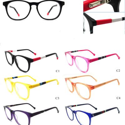 China Colorful Bright Acetate Monocle Frames Cute Kids Eye Glasses Acetate Eyewear Small Size Sights With Flex Ready Goods for sale