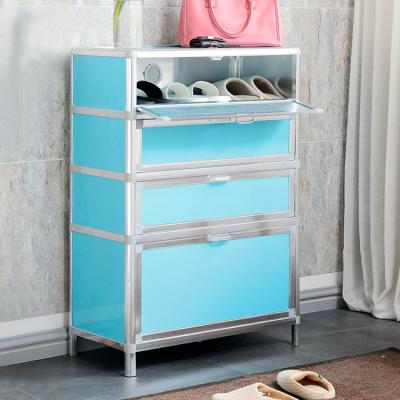 China Cheap Expandable Design Modern Aluminum Outdoor Metal Furniture Small Shoe Cabinets Waterproof Aluminum Shoe Storage Cabinet for sale