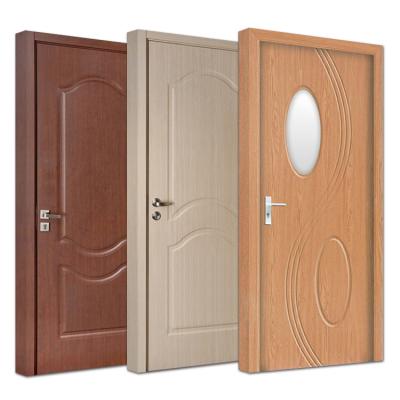 China Modern Interior Sound Insulation Frosted Glass Laundry Room PVC Coated Wooden Doors for sale