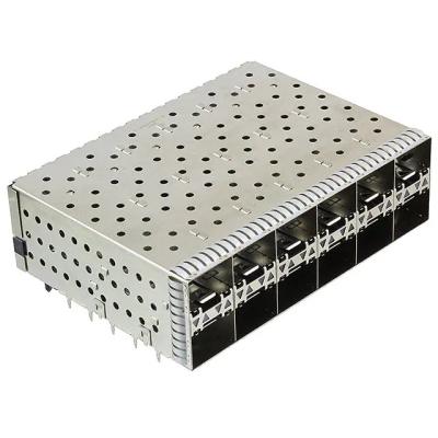 China EMI Shielded 2007562-5 with Lightweight Pipe Stackable 2x6 Press-Fit Ports Housing Shielded SFP+ Cage with Connector for sale