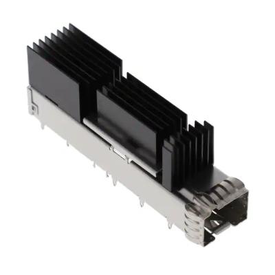 China EMI Shielded Press Fit 2359845-3 SFP-DD Shield Housing EMI Shielded SFP Cage With Heatsink for sale