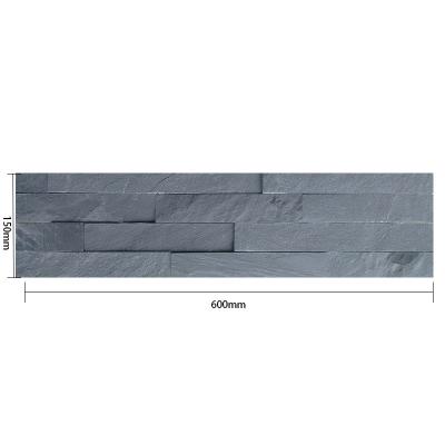 China 600x150mm Thin Slate Gray Culture Stone Rustic Wall Cladding Stone Chinese Supplier for sale