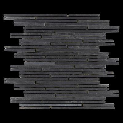 China Natural Slate Slate Mosaic Tiles Floor Asphalt Road Interlocking Polished Gray Chinese Basalt Black for sale