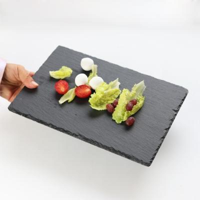 China Viable High Quality Chinese Black Stone Dish Dried Fruit Cake Square Stone Board for sale