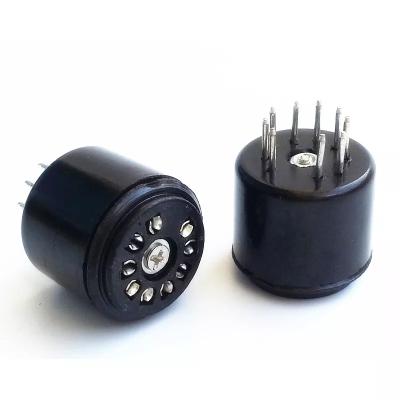 China 1PC Ceramic 9pin To Bakelite 9pin Plug Silver Plated Vacuum Tube Saver For 6DJ8 EL84 6922 6BM8 6BQ5 EL84 for sale