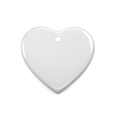 China Customization Ornaments Leadsub Sublimation White Ceramic Tiles Heart Shaped White Ceramic Photo Frame for sale