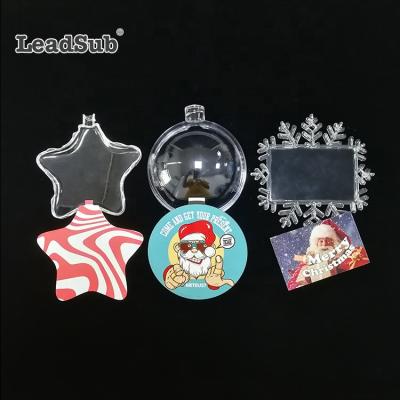 China Christmas Decoration Printable Hanging Clear Plastic Christamas Decoration Balls With Different Shapes For Sale for sale