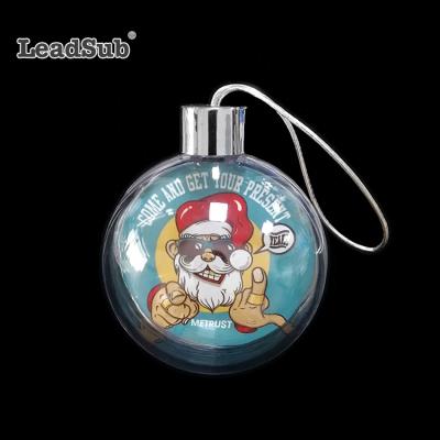 China Christamas Decoration Sublimation Printing Clear Plastic Ornament Ball Christmas Baubles For Christmas Decoration for sale