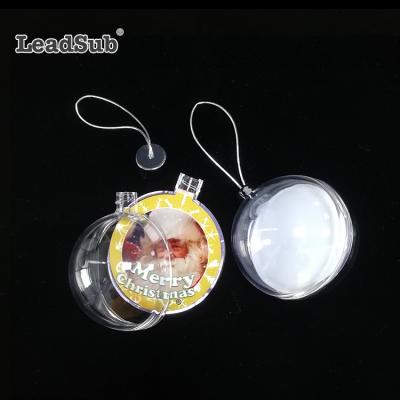 China Sublimation Printing Hot Clear Plastic Bauble Christmas Item 2019 Blown Flat Glass Decoration Ornament For Sublimation for sale