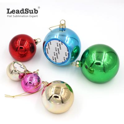 China Sublimation Printing 4cm Multi Color Large Size Sublimation Decoration Ornaments Hanging Unbreakable Plastic Christmas Ball for sale