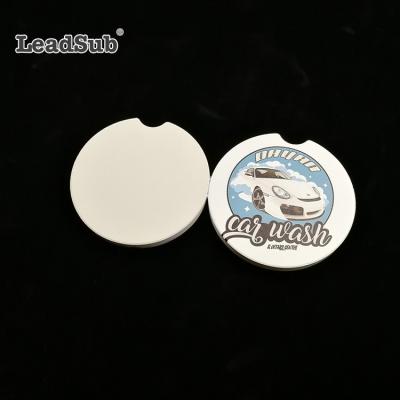 China Sustainable Sublimation Coated Absorbent Ceramic Car Coaster With Custom Logo for sale