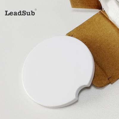 China Leadsub Viable Blank Cup Sublimation Empty Water Absorbent Round Ceramic Car Coaster For Gift for sale