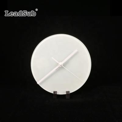 China Fashionable Popular Style Sublimation Coated Printable Empty Glass Clock Photo Frame Wholesale for sale