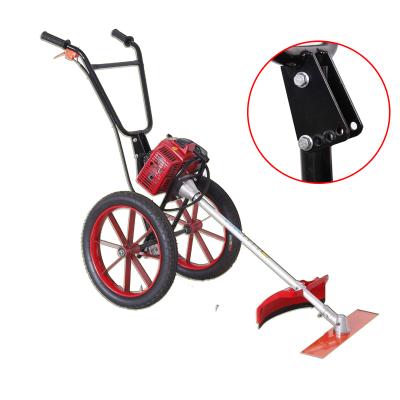 China 2-Stroke China Manufacturer Brush Cutter Tractor 63cc Walk Behind 2Wheels Brush Cutter for sale