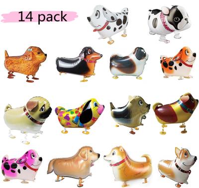 China Promotional Toy 14 Pieces Walking Balloons Animal Dog Balloons Dog Balloon Air Walkers for sale