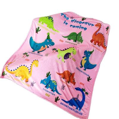 China PORTABLE Cool Dinosaur Printing Color Soft Flannel Blankets Warm Blankets Nap Safe Blanket For Kids Super Soft for sale