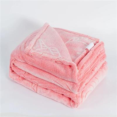 China Pink Flannel Single Cozy Blanket Bed High Quality Soft Custom Blanket for sale