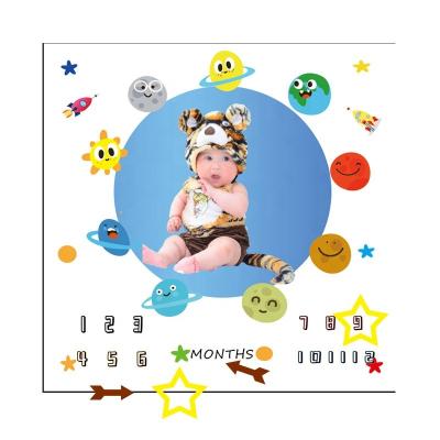 China Kids Instagram Amazon Sells Cheap Easy To Use Monthly Milestone Blanket Baby Photography Baby Month Newborn Milestone Blanket for sale