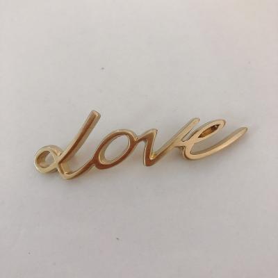 China Custom YK 1127 Handbag Accessories Metal Gold Logo Plate Label Letters Small Metal Letters Eco-friendly For Shoes for sale