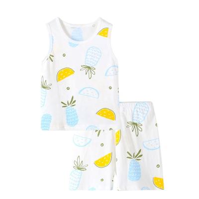 China New Factory Wholesale Casual Summer Vest Shorts Boys Girls Cotton Children Clothes Suit for sale