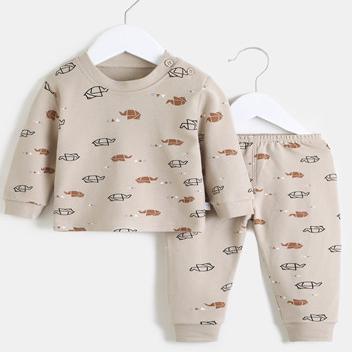 China Best Breathable Factory Price With Autumn 2pcs 100% Cotton Long Sleeve Baby Clothes Sets Casual Cotton Long Sleeve Cartoon Home Service for sale