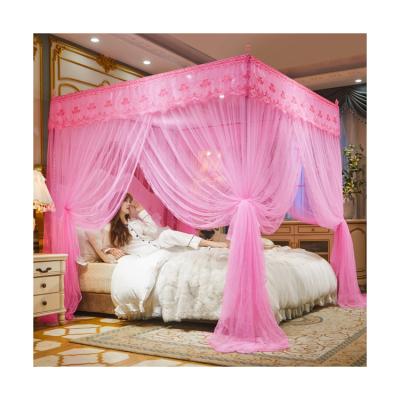 China Folding Portable Three-Door Folding Mosquito Bed Nets Yard Bracket Mosquito Net With Square Top for sale