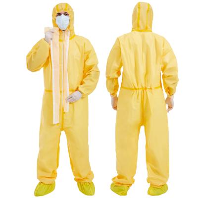 China Orange Non Woven Level 4 Level 3 Water Proof Dust Proof Coverall Low Price Overall Disposable Orange for sale