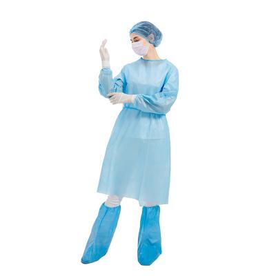 China Water Proof Protective Gown PP Yellow Blue Aami Nonwoven Level 1 2 3 With Elastic Cuff Isolation Gowns Waterproof Isposable PPE PPE Gown for sale