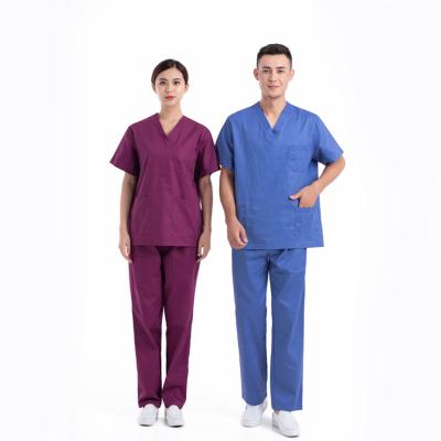 China Comfortable Dental Clinic Nursing Uniform Sets Medical Short Sleeve Scrubs Uniforms Women And Men Surgical Gown Hospital Uniforms for sale