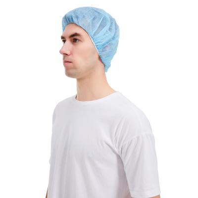 China Disposable Crowd Hair Net Single / Double Elastic Buffing Caps Eco - Friendly Nonwoven Clip Cap Good Price for sale