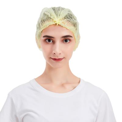 China Eco-friendly Non Woven Disposable Bouffant Cap Elastic Cleanroom Hair Cap Hair Clip for sale