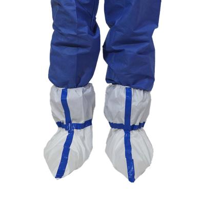 China Disposable White Medical CPE Surgical Boot Covers Non-slip Film Lab Boot Covers for sale