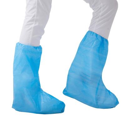 China Fast Shipping Shoe Cover PP CPE PE Factory Waterproof Disposable Long Boot Cover for sale