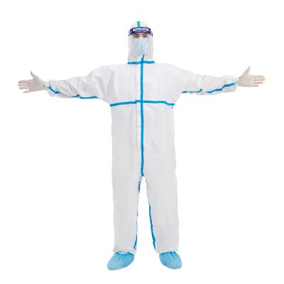 China Water Proof EN14126 ISO13485 Protective Suit Microporous Type 5 6 Disposable Coverall for sale