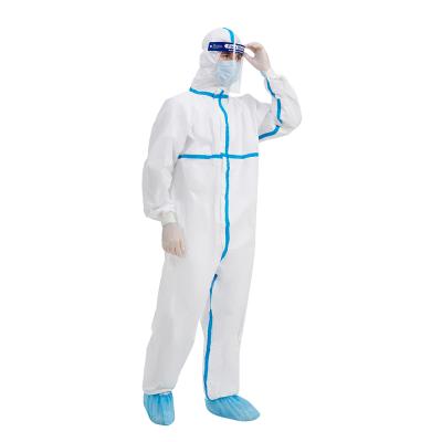 China Water Proof EN14126 AAMI Level 3 Protective Coverall Full Seams Taped Waterproof CE For European Market for sale