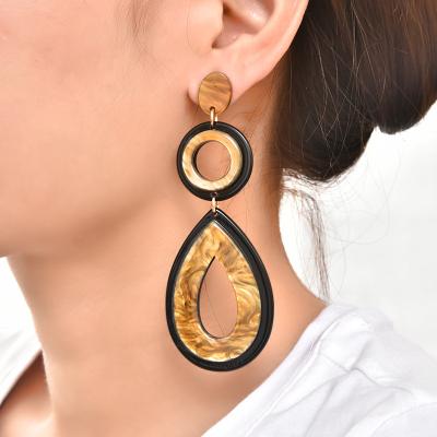 China FASHIONABLE Dangle Luxury Handmade Dangling Tear Drop Long Boho Vintage Resin Earrings Jewelry 2022 New Arrivals Dangle Earrings for sale