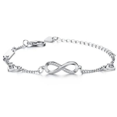 China Trendy Manufacturers Infinity Bracelet Women Jewelry Accessories Fashion Love Symbol Wife Charm Wife Infinity Heart Endless Bracelet for sale