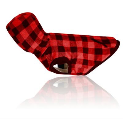 China Winter Warm And Soft Plaid Dog Fleece Jacket Removable Pet Coat Fabric Viable For Medium And Large Dogs for sale