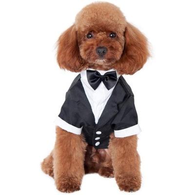 China Viable Hot Sale Dog Shirt Elegant Wedding Formal Tuxedo With Black Tie for sale