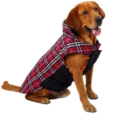 China Dropshipping Kuoser Reversible British Style Plaid Dog Winter Warm Fabric Waterproof Windproof Viable for sale